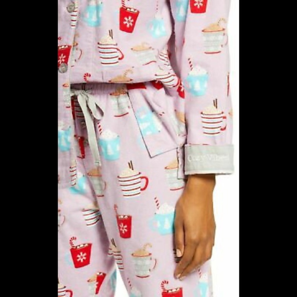 PJ Salvage NWOT Cozy Vibes Cocoa Flannel Pajamas S - Picture 3 of 10